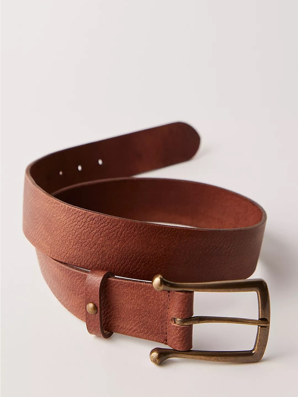 Free People 100% Leather Brooks Buckle Belt in Cognac M/L